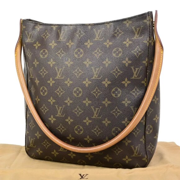 AUTHENTICITY GUARANTEED LOUIS VUITTON Logo Looping GM Shoulder Bag Monogram - Picture 1 of 14